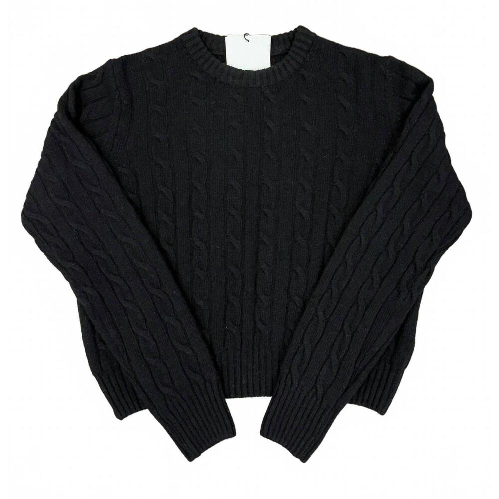 NEW DIXIE women's dalton cable knit sweater in black